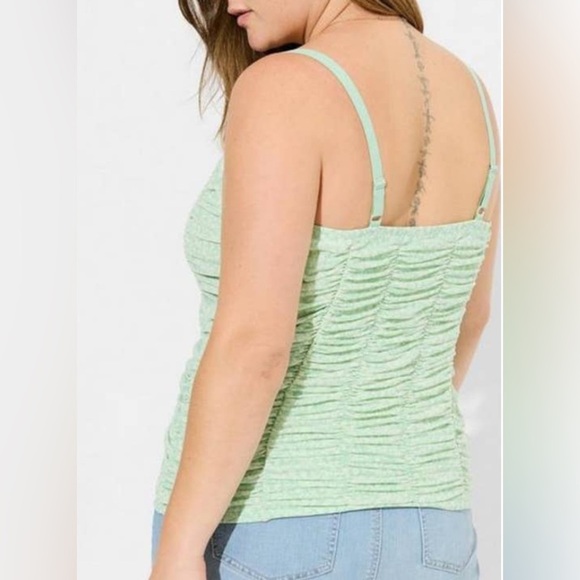 Torrid Women's Ruched Mesh Stretch Tank Top (640) - Picture 4 of 13